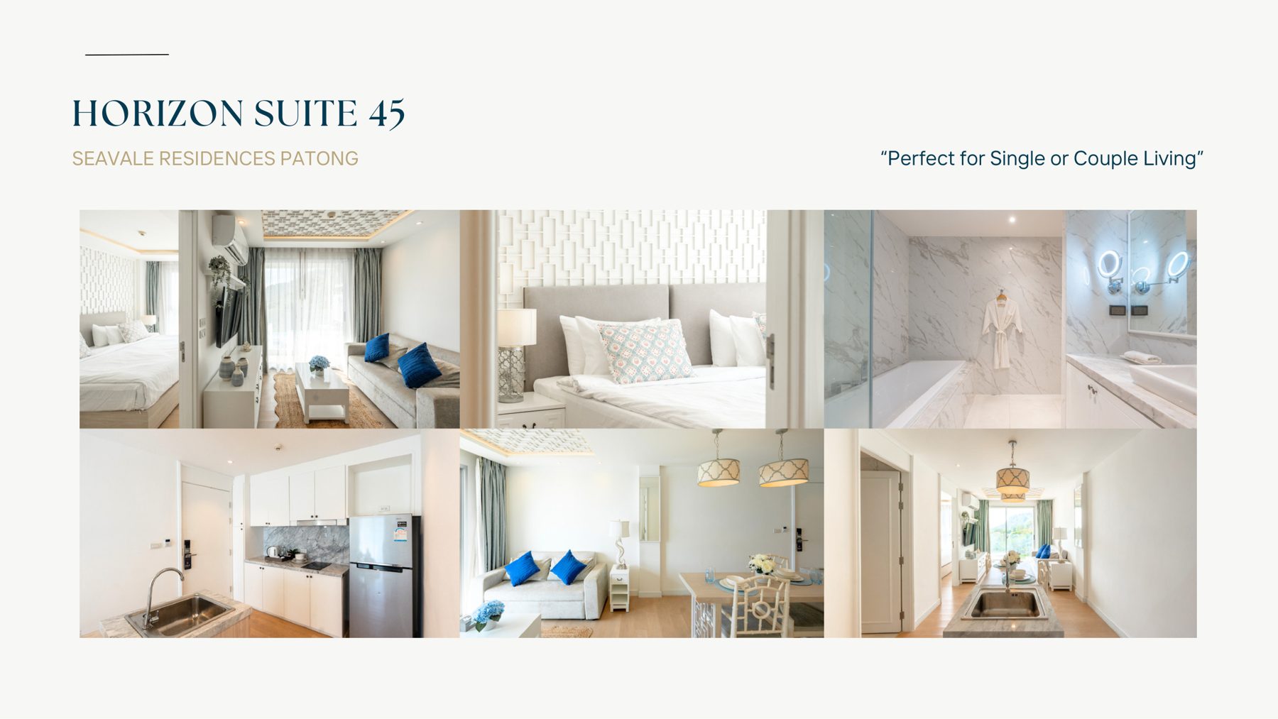 Horizon Suite 45 interior at SEAVALE Residences Patong